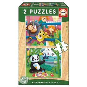 Educa 2X9 Parça Zoo Animals Ahşap Puzzle