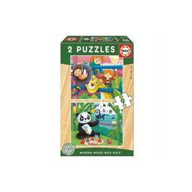 Educa 2X9 Parça Zoo Animals Ahşap Puzzle