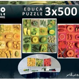 Educa 3x500 Parça Egzotik Çiçekler Dekoratif Puzzle