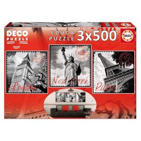 Educa 3x500 Parça Egzotik Çiçekler Dekoratif Puzzle