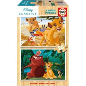 Educa Aslan Kral 2 X 25 Parça Ahşap Puzzle