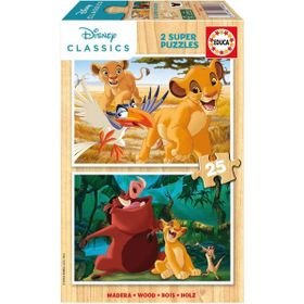 Educa Aslan Kral 2 X 25 Parça Ahşap Puzzle