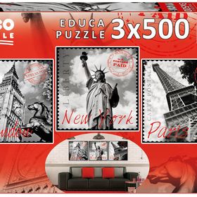 Educa Big Cities 3x500 Parça Puzzle