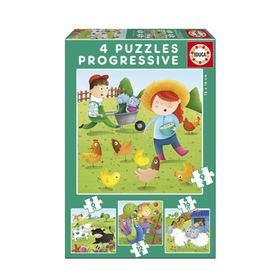 Educa Çiftlik Hayvanları 6+9+12+16 Parça Çocuk Puzzle