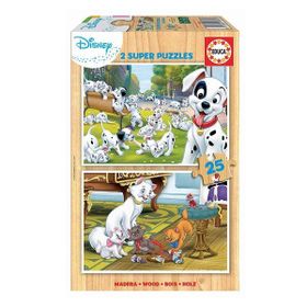 Educa Disney Animals 2x25 Parça Ahşap Puzzle