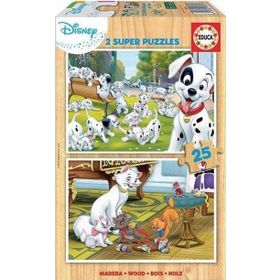 Educa Disney Animals 2x25 Parça Ahşap Puzzle
