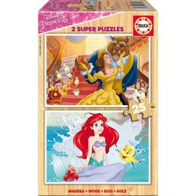 Educa Disney Prensesleri 2x25 Parça Ahşap Puzzle