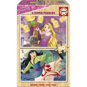 Educa Disney Prensesleri 2x50 Parça Ahşap Puzzle