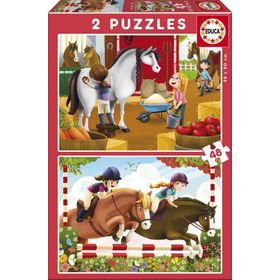 Educa Horse Grooming 2x48 Parça Çocuk Puzzle