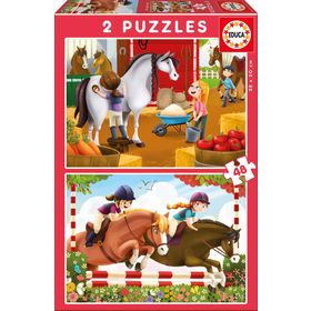 Educa Horse Grooming 2x48 Parça Çocuk Puzzle