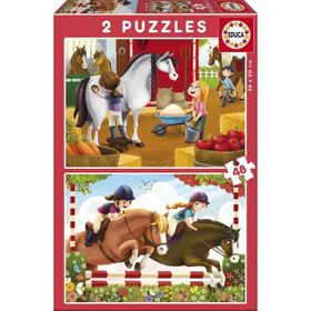 Educa Horse Grooming 2x48 Parça Çocuk Puzzle