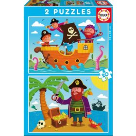 Educa Pirates 2 X 20 Parça Karton Puzzle