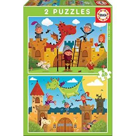 Educa W 17151 Dragons 2x 48 Parça İkili Puzzle