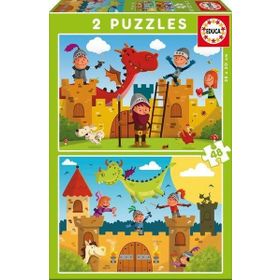Educa W 17151 Dragons 2x 48 Parça İkili Puzzle