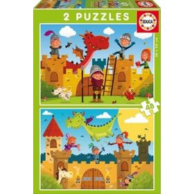 Educa W 17151 Dragons 2x 48 Parça İkili Puzzle