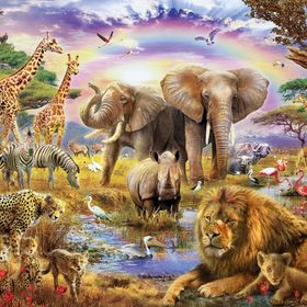 Educa Watering Hole Under The Rainbow 3000 Parça Puzzle