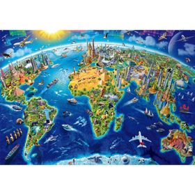 Educa World Landmarks Globe 2000 Parça Puzzle