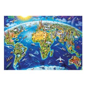 Educa World Landmarks Globe 2000 Parça Puzzle