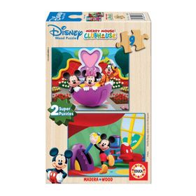 Educa13467 Mickey Mouse Club House Ahşap 2x9 Parça Puzzle