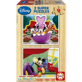 Educa13467 Mickey Mouse Club House Ahşap 2x9 Parça Puzzle