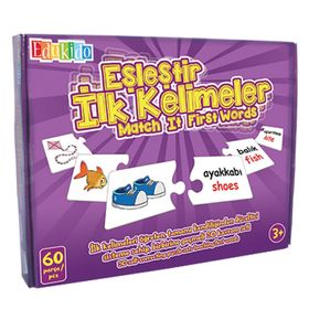 Edukido İlk Kelimeler EDU-1015 Mukavva Puzzle