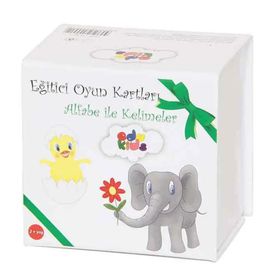 Edukids Eğitici Oyun Kartları-Alfabe ile Kelimeler
