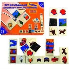 Edutoys 19 x 27 x 6 cm Domino Zıt Kavramlar Eşleştirme Oyunu