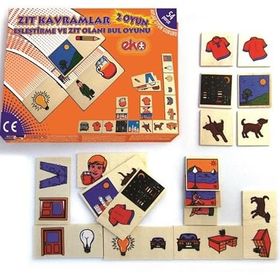 Edutoys 19 x 27 x 6 cm Domino Zıt Kavramlar Eşleştirme Oyunu