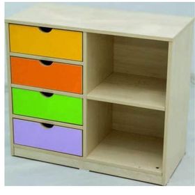 Edutoys 2 Bölmeli 4 Çekmeceli Dolap