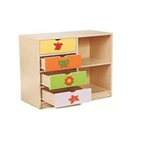 Edutoys 2 Bölmeli 4 Çekmeceli Figürlü Dolap