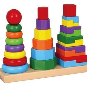 Edutoys 3'lü Renkli Geometrik Kule