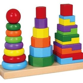 Edutoys 3'lü Renkli Geometrik Kule