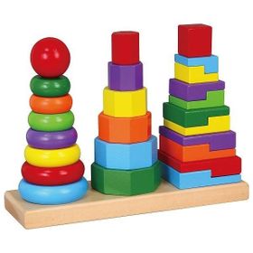Edutoys 3'lü Renkli Geometrik Kule