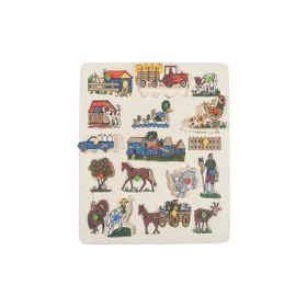Edutoys Ahşap Kulplu Çiftlik Puzzle