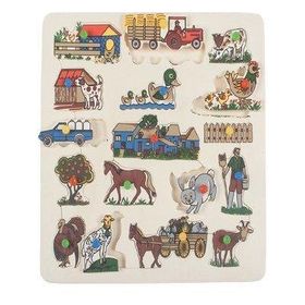 Edutoys Ahşap Kulplu Çiftlik Puzzle