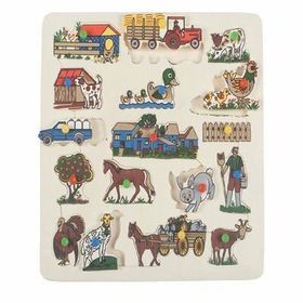 Edutoys Ahşap Kulplu Çiftlik Puzzle
