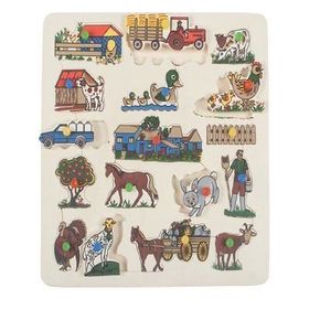 Edutoys Ahşap Kulplu Çiftlik Puzzle
