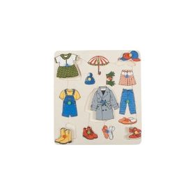 Edutoys Ahşap Kulplu Giyecekler Puzzle