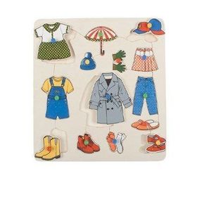 Edutoys Ahşap Kulplu Giyecekler Puzzle