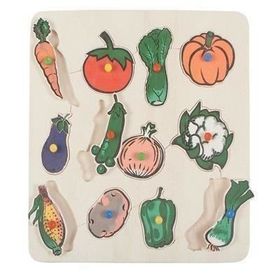 Edutoys Ahşap Kulplu Sebze Puzzle