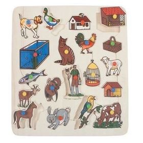Edutoys Kulplu 20 Parça Hayvanlar ve Barınakları Puzzle