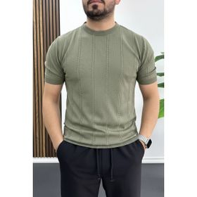 Edwox Açık Yeşil EDW454 Erkek Bisiklet Yaka Desenli Tişört