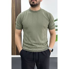 Edwox Açık Yeşil EDW454 Erkek Bisiklet Yaka Desenli Tişört