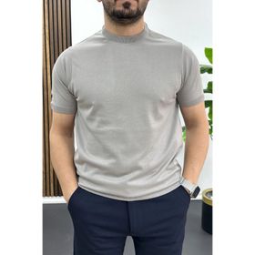 Edwox EDW459 Gri Düz Desen Bisiklet Yaka Erkek Tişört