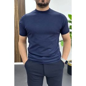 Edwox EDW459 Lacivert Düz Desen Bisiklet Yaka Erkek Tişört