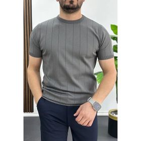 Edwox Füme EDW456 Erkek Açık Yaka Desenli Tişört