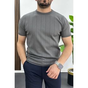 Edwox Füme EDW456 Erkek Açık Yaka Desenli Tişört
