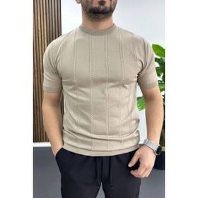 Edwox Vizon EDW454 Erkek Bisiklet Yaka Desenli Tişört