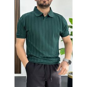 Edwox Yeşil EDW453 Erkek Açık Yaka Desenli Tişört