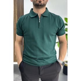 Edwox Yeşil EDW457 Erkek Desenli Polo Yaka Tişört